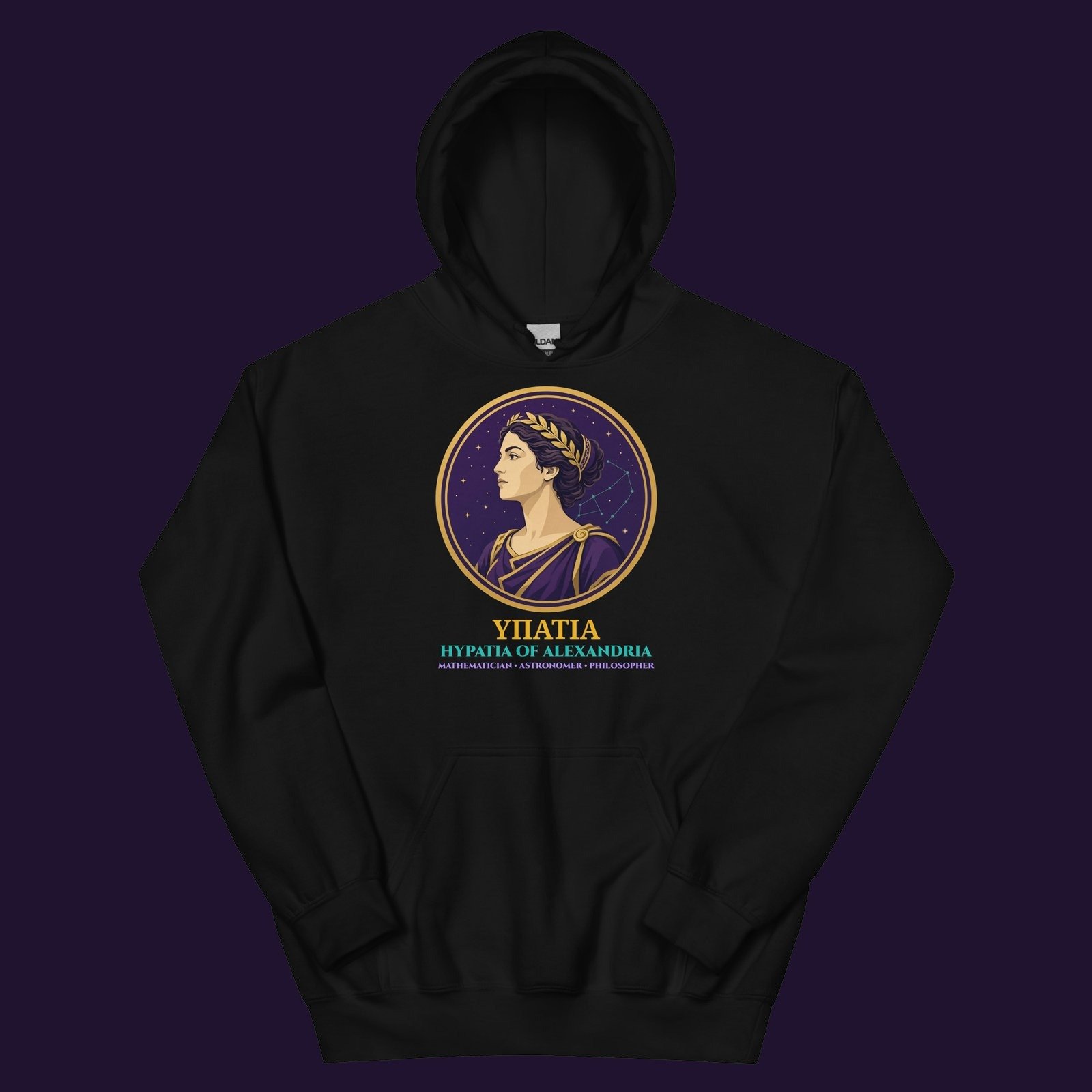 Hypatia of Alexandria Portrait Hoodie