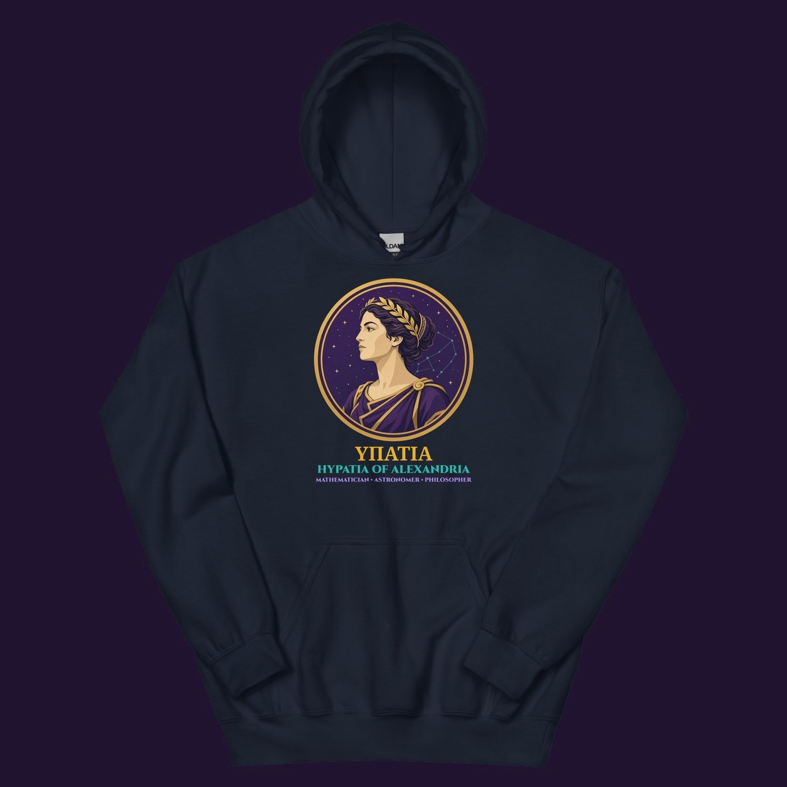 Hypatia of Alexandria Portrait Hoodie