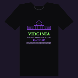 Virginia Monticello Jefferson organic cotton tee in black